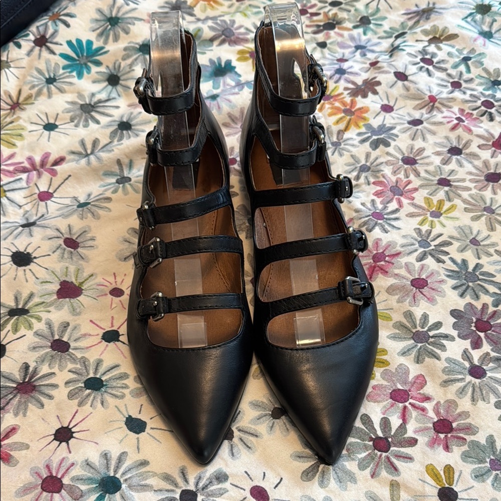 Frye Black Strappy Women's Shoes, sz 7.5